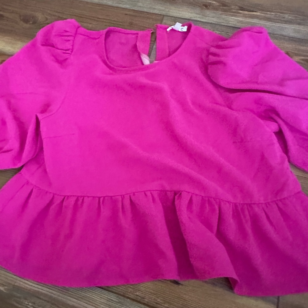 TCEC pink ruffle top